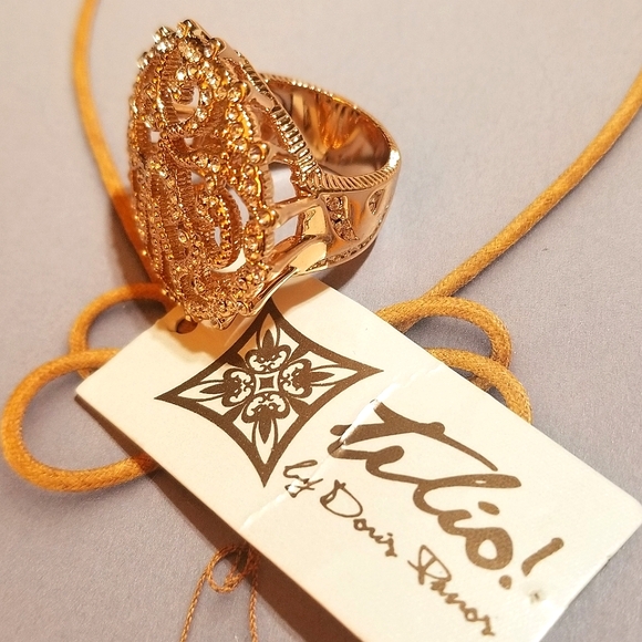 NWT DORIS PANOS 18k Rose Gold Plated Cocktail Ring - Picture 5 of 8